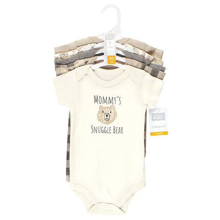Lot de 5 grenouillères en coton Hudson Baby pour bébé unisexe, motif ours en peluche, prématuré