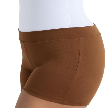 Capezio Women's Boy Cut Low Rise Shorts, Brown, M