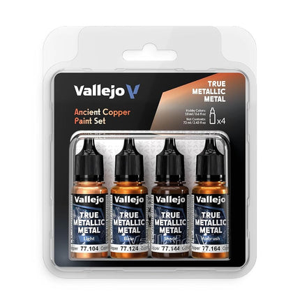 Vallejo True Metallic Paint Set, Ancient Copper, 4