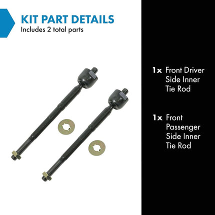 TRQ Front Inner Tie Rod Driver and Passenger Side Compatible with 2001-2005 Lexus IS300