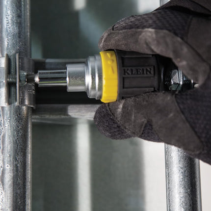 Klein 32593 Ratcheting Stubby Screwdriver, Black