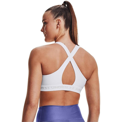 Under Armour Women UA Crossback Mid Bra, comfortable and long-wearing sports bra for women, running bra with removable cups