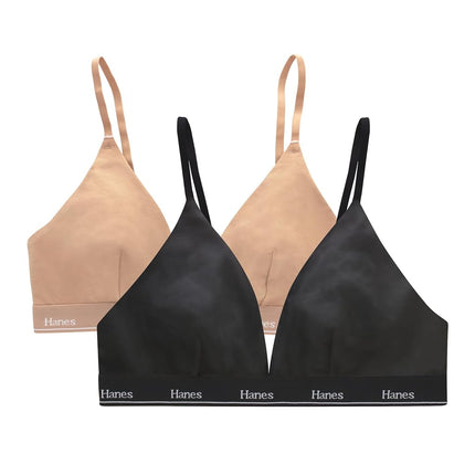 Hanes Women's Originals Triangle Bralette Pack, Br