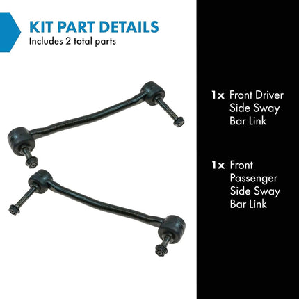TRQ Front Sway Bar Stabilizer Link Set Compatible with 2000-2005 Ford Excursion 2000-2004 F-250 Super Duty F-350 Super Duty F-450 Super Duty F-550 Super Duty