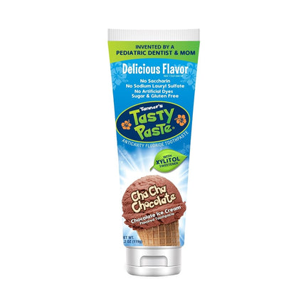 Pasta de dientes anticaries con flúor Cha Cha Chocolate Tasty Paste de Tanner, 4.2 oz.