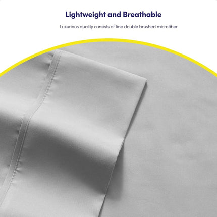Sweet Home Collection Quality Deep Pocket Bed Sheet Set-2 Extra Pillow Cases, Value, Twin XL, Silver, 4 Piece