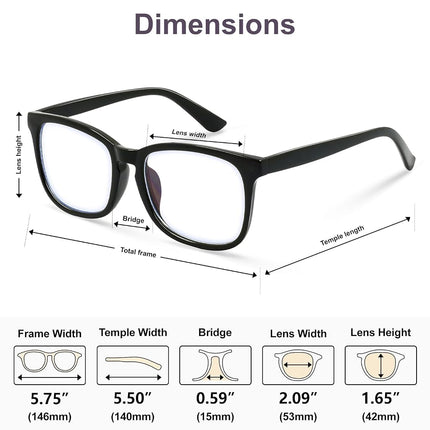 VISOONE 2 Pack Blue Light Blocking Glasses Square with Anti Computer Glare for Gaming Women and Men