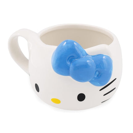 Silver Buffalo Sanrio Hello Kitty Blue Bow, 3D Sculpted Mug, 20oz