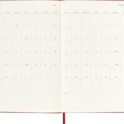 MOLESKINE - 2025-12 Month Daily Hard Cover Diary - Large - Scarlet Red