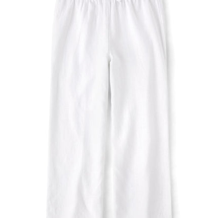 Pantalón de playa de pernera ancha de lino para niña de The Children's Place, blanco, talla XXL