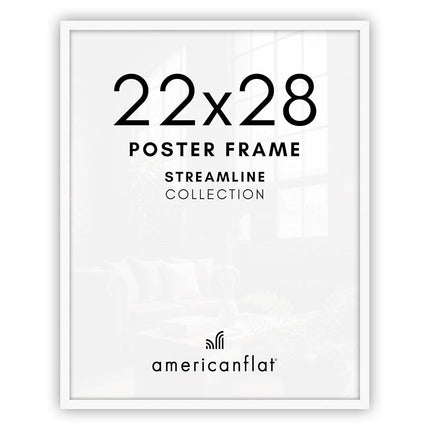 Americanflat 22x28 Poster Frame in White - Thin Bo