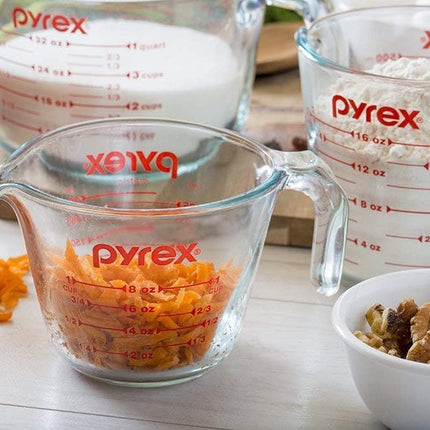 2-Piece Glass Measuring Cup Set, Includes 1-Cup, and 2-Cup Tempered Glass Liquid Measuring Cups, Dishwasher, Freezer, Microwave, and Preheated Oven Safe, Essential Kitchen Tools