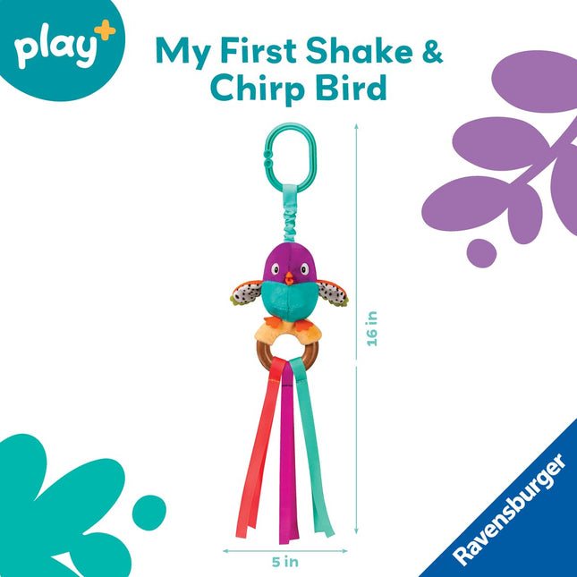 Ravensburger Play+ Shake & Chirp - Bird | Interactive Sound Toy | Engages Auditory & Tactile Exploration | Clip-On Design