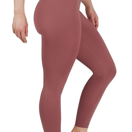 Yogalicious High Waist Squat Proof Soft Printed Leggings for Women, Rouge Blush, XS