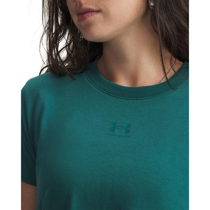 Under Armour Womens Rival Core Short Sleeve T Shirt, (338) Rack Green / / Rack Green, XS