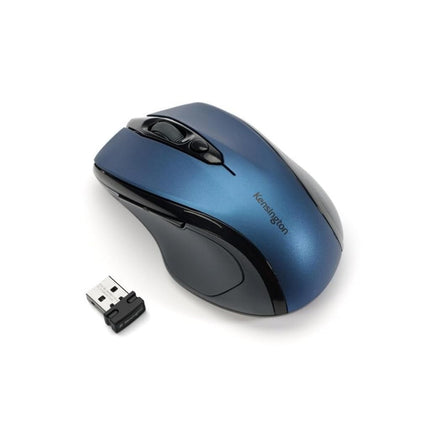 Kensington Pro Fit Wireless Mouse - Mid-Sized 5-Button Optical Home Office Wireless Mouse with Ergonomic Right-Handed Shape and Plug & Play Set Up - Compatible with Windows & MacOS - Blue