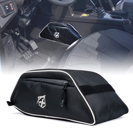Xprite UTV Center Console Storage Bag for 2016, 2017, 2018, 2019, 2020, 2021 Polaris General 1000/1000-4 Off-road Center Seats Organizer Pocket - Whitelining
