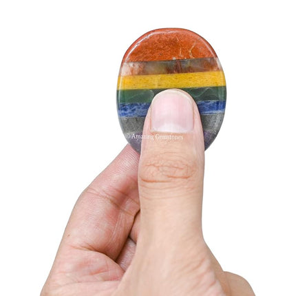Amazing Gemstone Titanium Aura Quartz Worry Stone Crystals and Healing Stones - Worry Stones for Stress Relief Gift - Piedra Crystal Fidget for Meditation, Relaxation - Unique Stocking Stuffers & Birthday Gifts