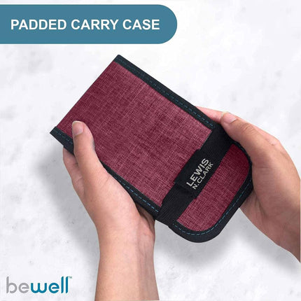 Lewis N. Clark Magnetic Folding Pill Organizer Supplement Case for OTC Medicine, Prescription Vitamins-14 Slots, Burgundy