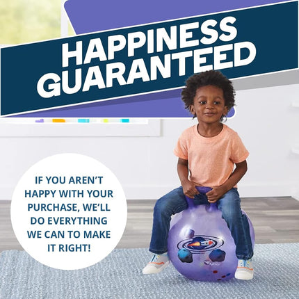 Flybar Hopper Ball for Kids, Inflatable Bouncy Ride-On Ball w/Handle for Indoor & Outdoor Active Play, Includes Pump, Jump Toy for Boys & Girls, Supports Up to 165 lbs, Ages 3+, 18-Inch, Small