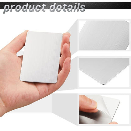 30 Pieces 304 Stainless Steel Metal Business Cards Blank Steel Card Laser Engraving Stainless Cards for House Office Customer DIY Gift Plate Cards, 86 x 54 mm (0.8mm Thickness)
