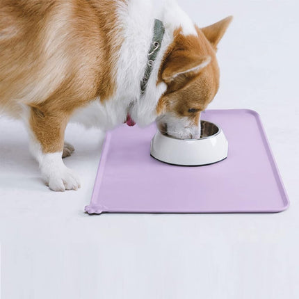 AUDWUD Silicone Waterproof Dog Cat Pet Feeding Mats,Anti-Slip Bowl Mats,Pet Mat 61x41 cm (Pack of 1)
