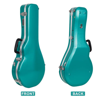 Crossrock F-Style Mandolin Case | ABS Molded Hardshell with Security Lock, Metal Feet, and Detachable Straps-Mint Blue (CRA862MFMB)