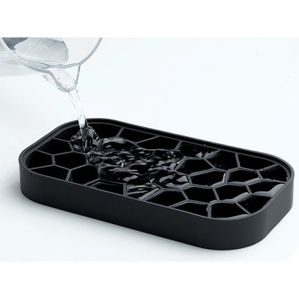 Lekue Ice Box | Ice Cube Tray for Freezer with Lid & Bin | Made with 100 Percent Platinum Silicone | Elegant and Retro Style Ice Cubes | for Cocktails, Ice Tea & Coffee and More | Black
