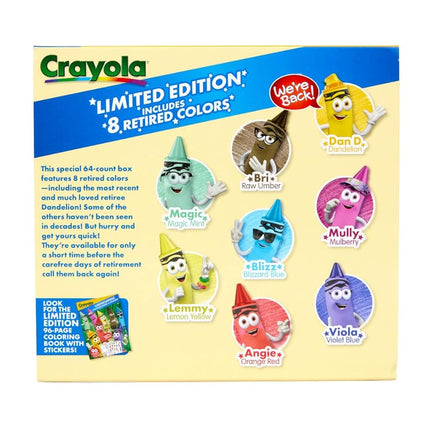Crayola 64 Count Crayons, with Limited Edition Colors & Plastic Case, Coloring Set, Gift for Kids Ages 3 & Up