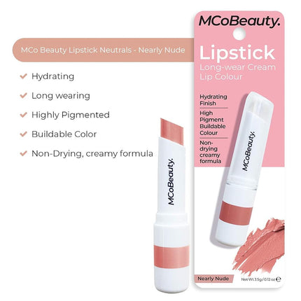 MCo Beauty Mco Lipstick Nearly Nude 3.5G
