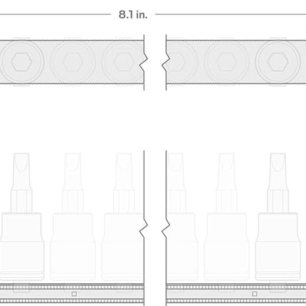 TEKTON 3/8 Inch Drive Phillips/Slotted Bit Socket Set with Rail, 8-Piece (#1-#4, 3/16-3/8 in.) | SHB91109