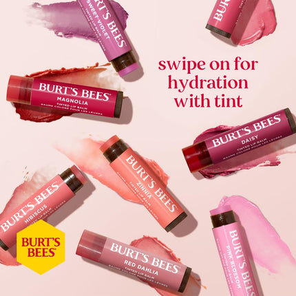 Burt's Bees 100% Natural Moisturising Tinted Lip Balm, Zinnia with Shea Butter and Botanical Waxes, 4.25g