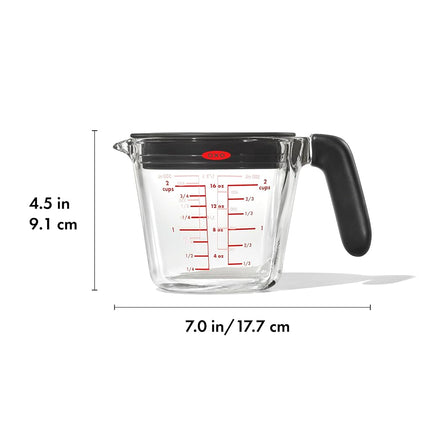 OXO Good Grips Glass Measuring Cup with Lid, 2 Cup / 500 ml