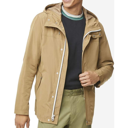 Chaqueta impermeable con capucha para hombre Cole Haan, caqui, talla grande