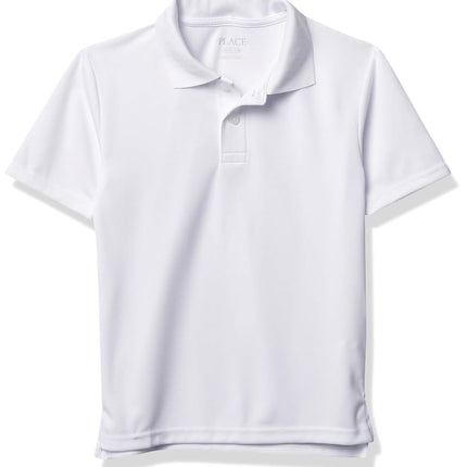 The Children's Place Boys' Uniform Performance Polo, White, XL