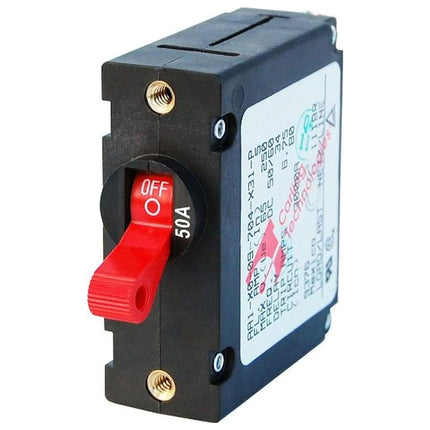Blue Sea Systems 7229 A-Series Red Toggle Circuit Breaker - Single Pole 50A