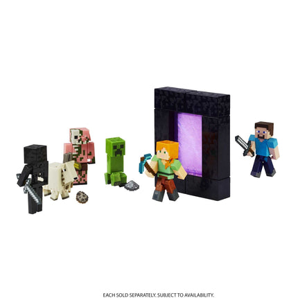 Minecraft Steve Action Figure, 3.25-in, with 1 Build-a-Portal Piece & 1 Accessory, Building Toy Inspired by Video Game, Collectible Gift for Fans & Kids Ages 6+, HFC27