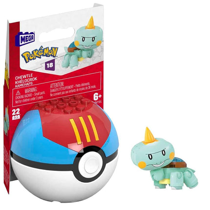 Mega Pokémon HNT91 Articulated Buildable Figure 5 cm + Pokéball - Khelocrok/Chewtle