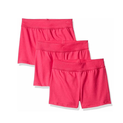 Hanes Little Girls' Jersey Short (Pack of 3), Amaranth, X-Small