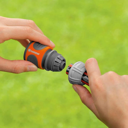 Gardena Hose Connector 13 mm (1/2 inch) and 15 mm (5/8 inch): Connectors for the Hose Start, Grip Wells, Easy Installation, Packed (18215-20)