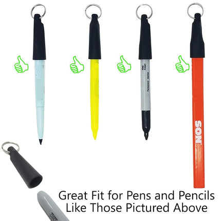 Paquete de 2 identificadores de especialista - Sujetador de bolígrafo retráctil resistente - Ideal para marcadores y lápices de carpintero - Cable de nailon grueso, carrete autorretráctil y clip de metal ajustado para cinturón de Reel-N-Rite