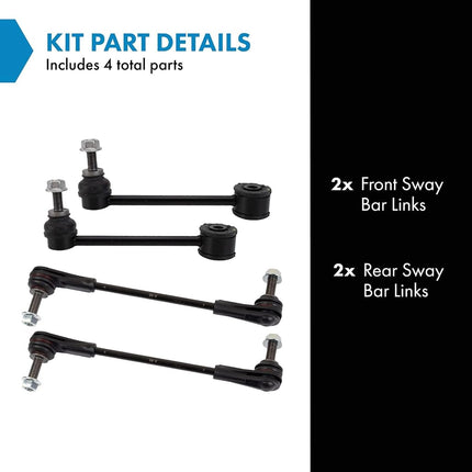 TRQ Front & Rear Sway Bar Stabilizer Link Set