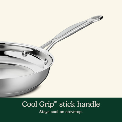 Cuisinart Chef's Classic 8" Skillet, Stainless Steel Frying Pan with Cool Grip Handle, Dishwasher Safe, Compatible for All stovetops Including Induction (722-20C)