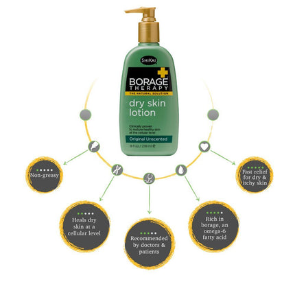 ShiKai - Crème Hydratante à base de plantes Borage Therapy pour peaux sèches, soulagement apaisant et hydratant pour peaux sèches, irritées et sujettes aux démangeaisons, non grasse, adaptée aux peaux sensibles (sans parfum, 236 ml)