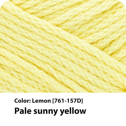 Lion Brand 24/7 Cotton Yarn, Yarn for Knitting, Crocheting, and Crafts, Lemon, 3 Pack