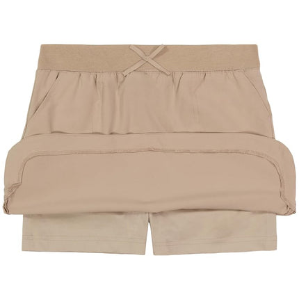 IZOD Girls' School Uniform Pull-On Scooter Skirt, Khaki, 7
