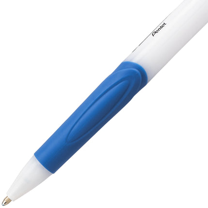 Pentel GlideWrite Ballpoint Pen with TechniFlo Ink, (1.0mm) Medium Line, Light Blue Ink, Box of 12 Pens (BX910-S1)