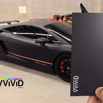 Black Matte Car Wrap Vinyl Roll with Air Release 3MIL-VViViD8 (5FT X 5FT)