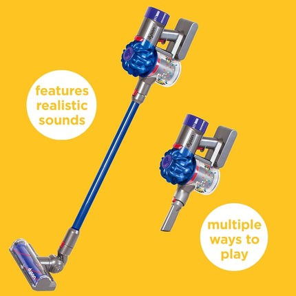 Casdon Dyson Cordless Toy Vacuum Cleaner Interactive & Officially Licensed Toy for Children Aged 3+ Realistic Role-Play Fun, Blue