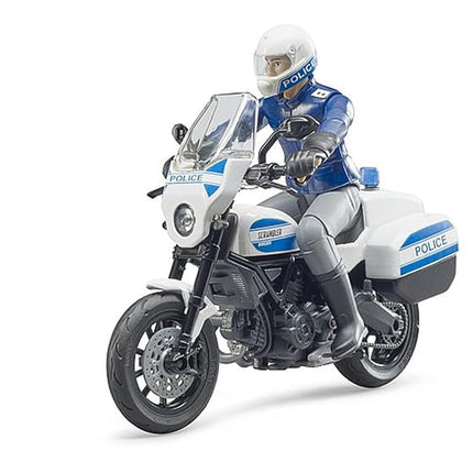 Scrambler Ducati Police Bike with Policeman